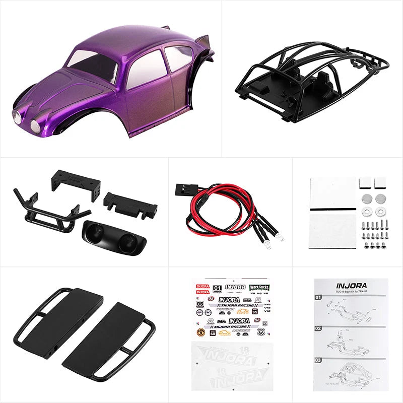 Carrosserie INJORA BUG18 violet universel TRX4M 1/18 - Breizh Modélisme.