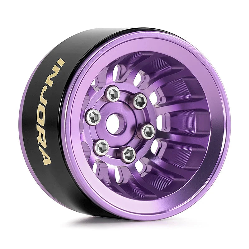 Injora 4 jantes 1.0 Beadlock Alu pour crawlers 1/18 1/24 (W1015) violet