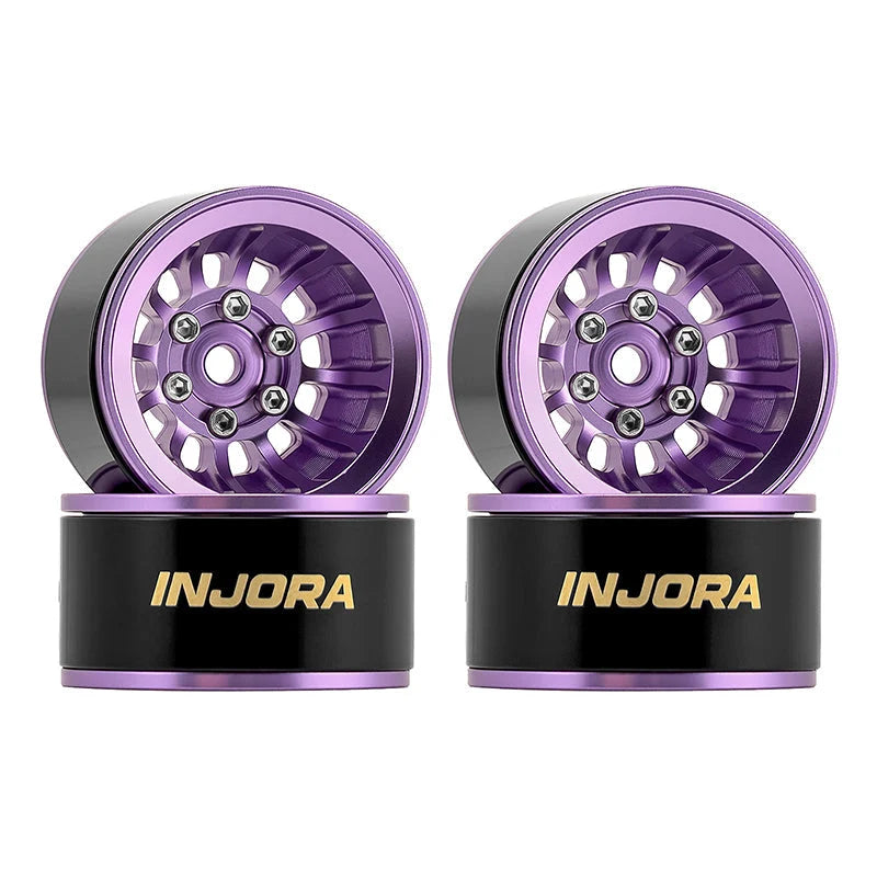 Injora 4 jantes 1.0 Beadlock Alu pour crawlers 1/18 1/24 (W1015) violet