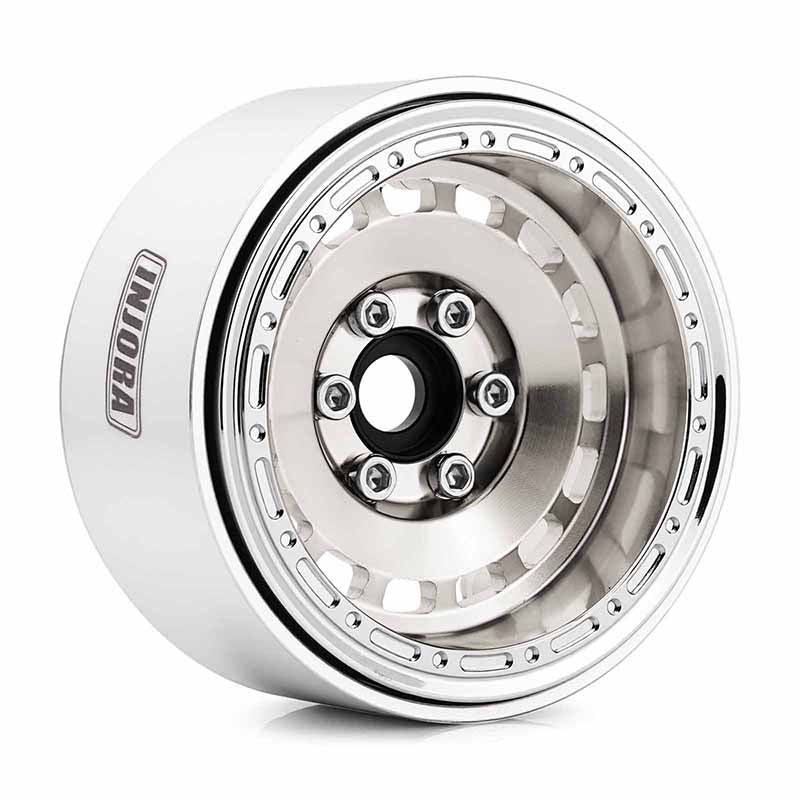 4 jantes INJORA 1,9" chrome en aluminium CNC pour crawlers RC 1/10 (W1903)