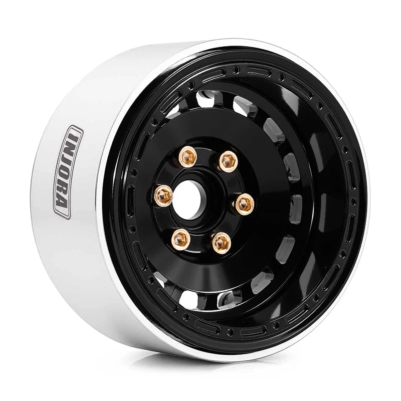 4 jantes INJORA 1,9" noir en aluminium CNC pour crawlers RC 1/10 (W1903)