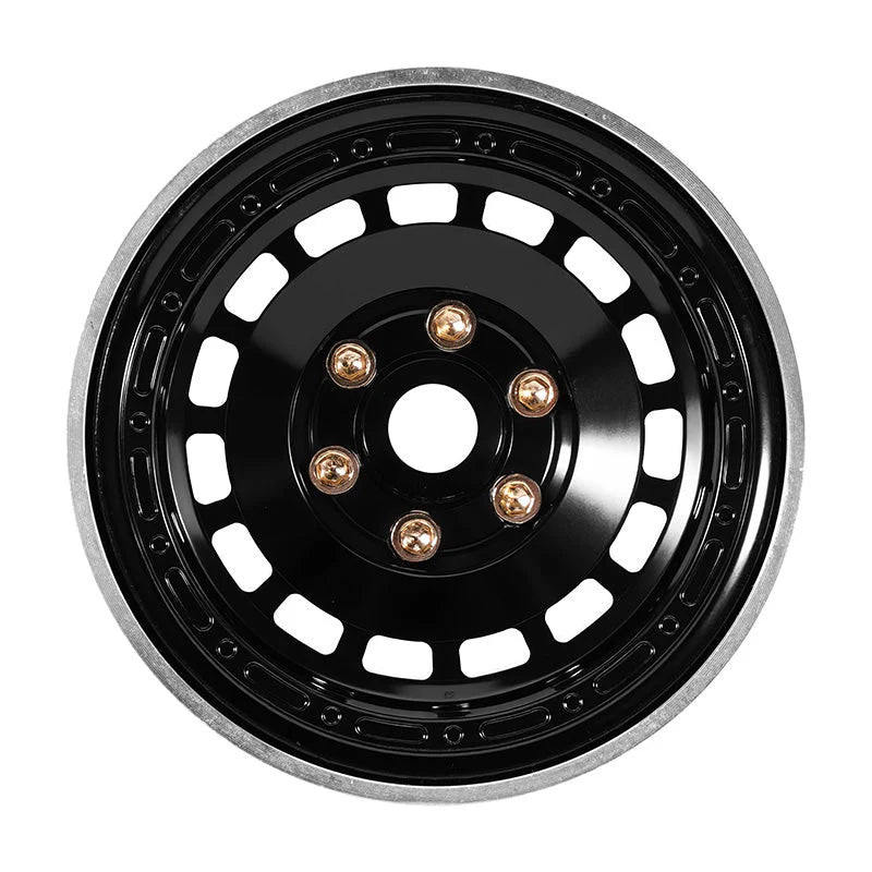 4 jantes INJORA 1,9" noir en aluminium CNC pour crawlers RC 1/10 (W1903)