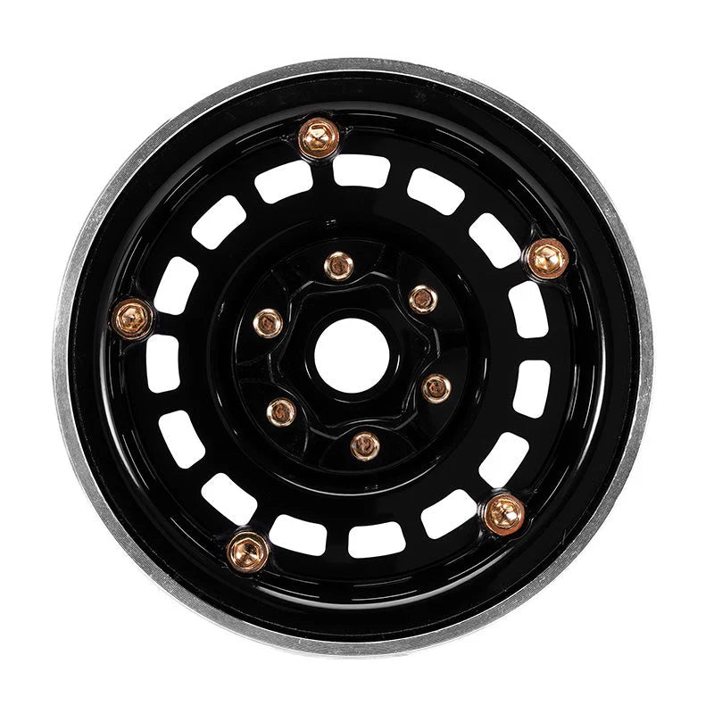 4 jantes INJORA 1,9" noir en aluminium CNC pour crawlers RC 1/10 (W1903)