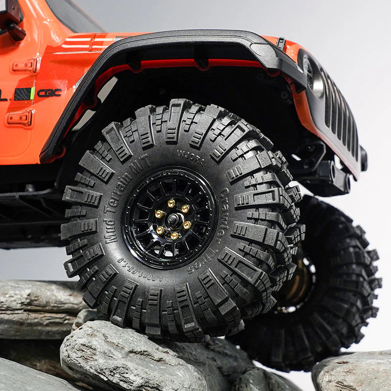 Jantes multi-rayons INJORA 1,9" en aluminium CNC noir pour crawler RC 1/10 - DGW-1902BK - Breizh Modélisme.