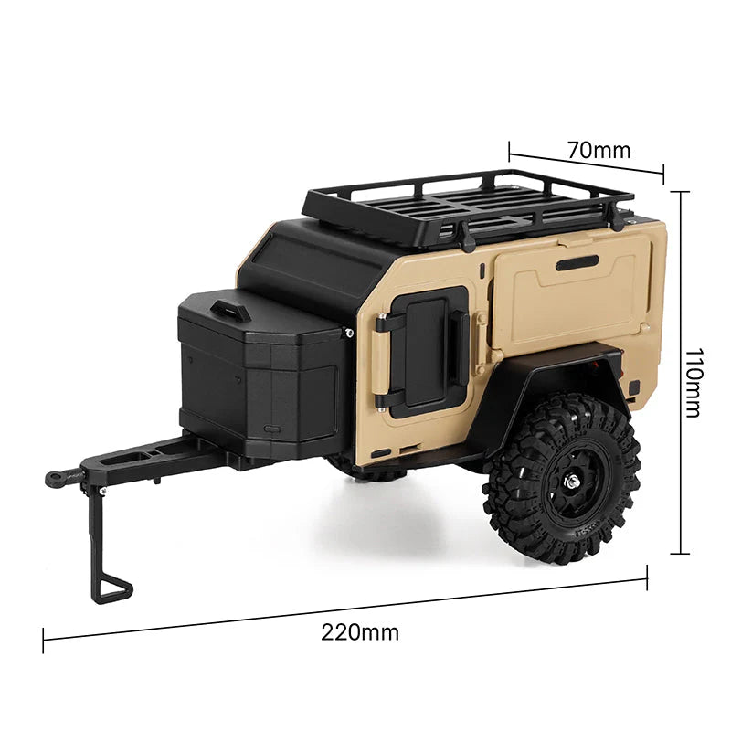 Remorque tout-terrain INJORA pour crawler 1/18 et 1/24 TRX4M SCX24 - DG-TC10YE