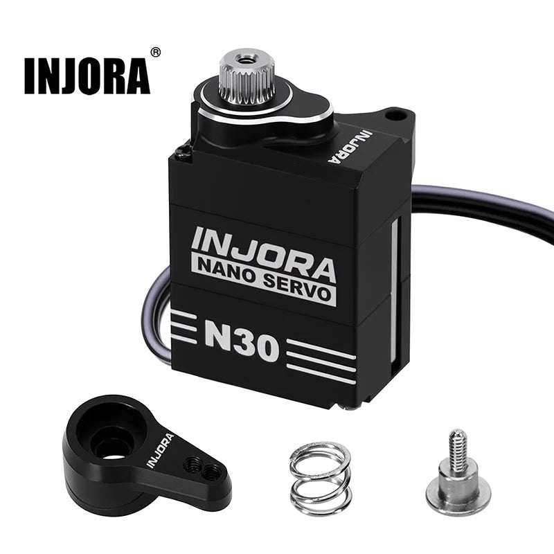 Servo N30 Nano en aluminium avec servo-sauveur Injora pour SCX30 1/30
