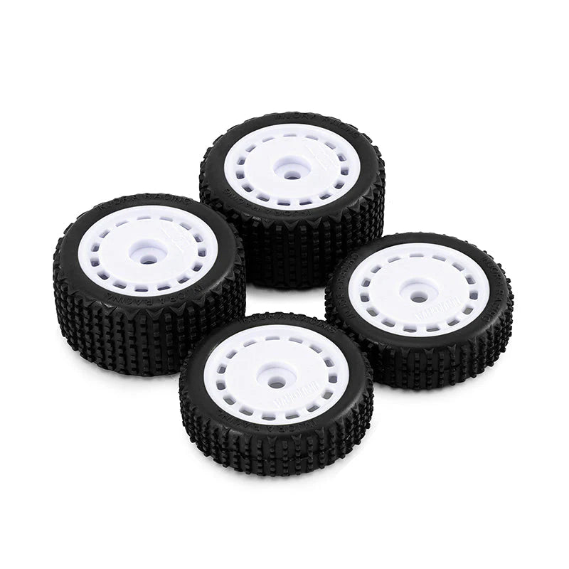 Pneus et roues pré-montés blanc INJORA pour buggy Losi Micro-B 1/24 - MBT01-WH