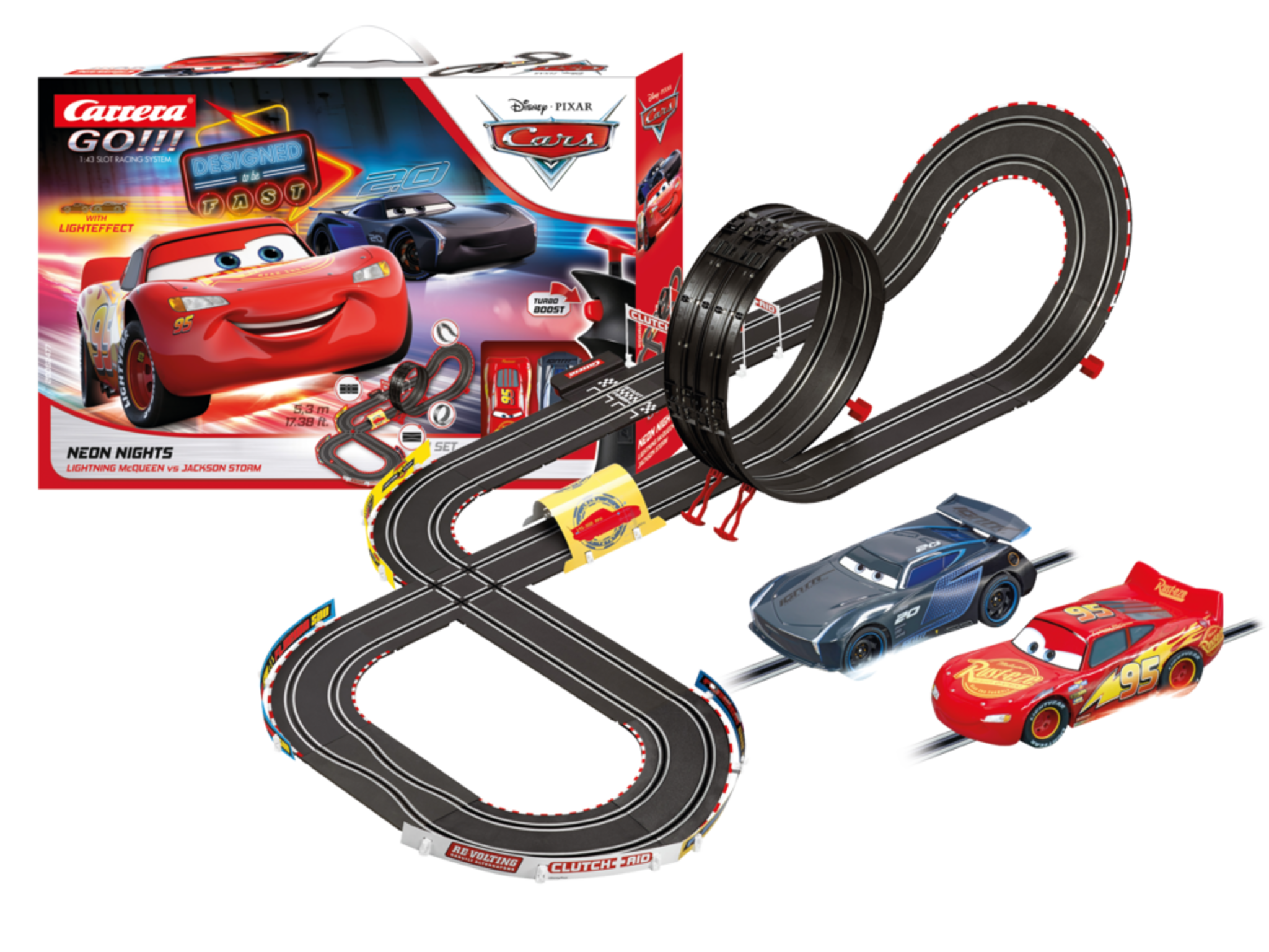 Circuit voitures Cars Neon Nights - Dès 6 ans - Carrera GO!!! 62477