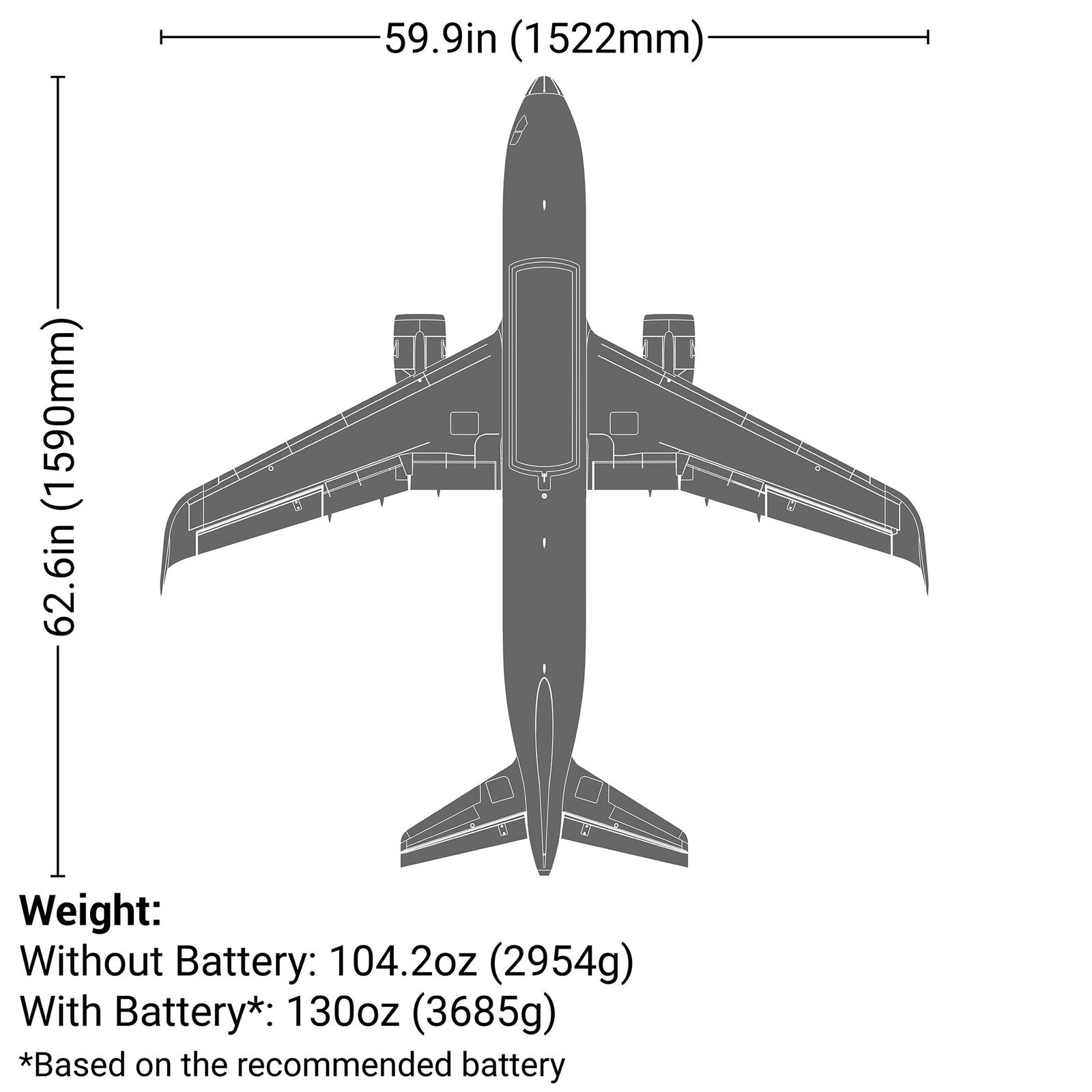 Airbus A320neo Twin 64mm EDF BNF Basic AS3X + SAFE - EFL1493