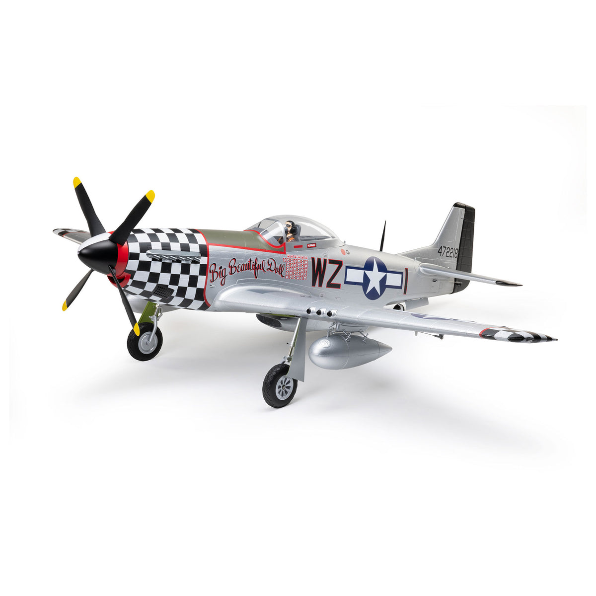 Avion E-flite P-51D Mustang 1,5 m PNP avec AS3X+ et SAFE Select EFL-3360 - Breizh Modélisme.