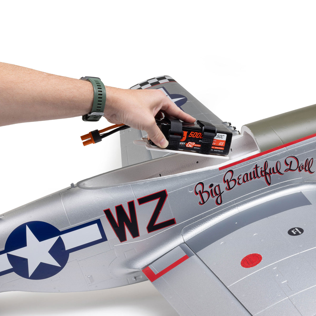 Avion E-flite P-51D Mustang 1,5 m PNP avec AS3X+ et SAFE Select EFL-3360 - Breizh Modélisme.