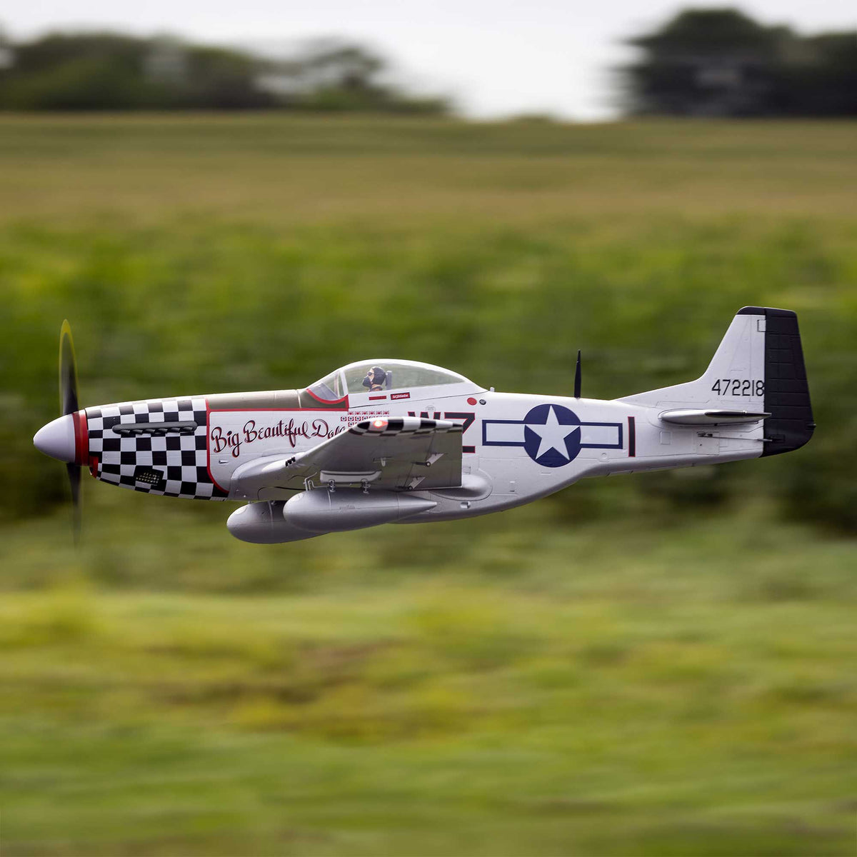 Avion E-flite P-51D Mustang 1,5 m PNP avec AS3X+ et SAFE Select EFL-3360 - Breizh Modélisme.