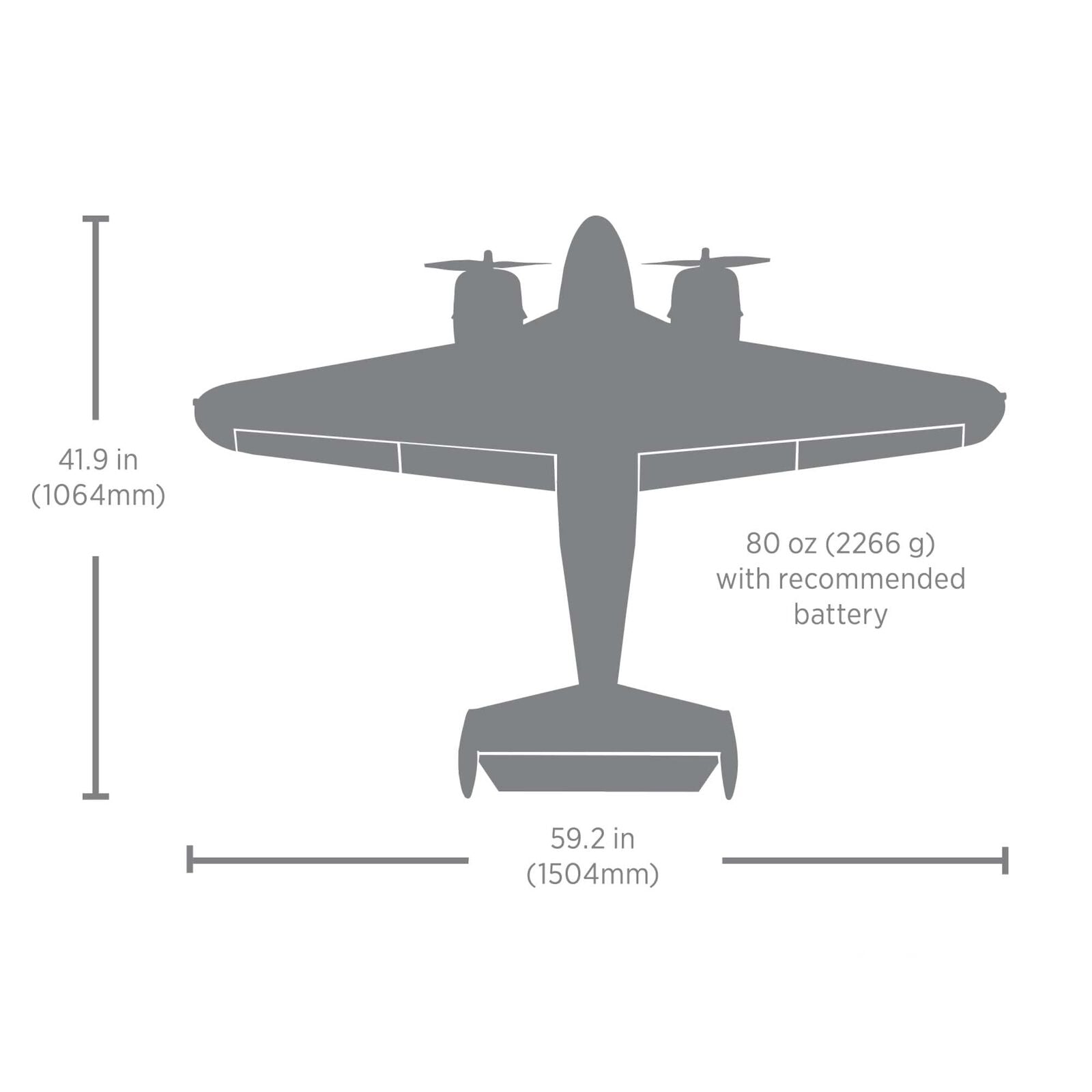E-Flite Beechcraft D18 RC-45J 1.5m AS3+ SAFE BNF EFL3726