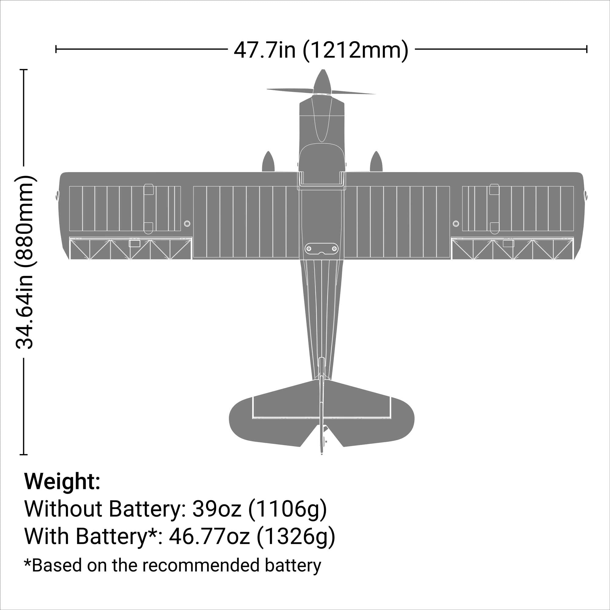 Avion RC E-Flite Super Decathlon 1.2m PNP - EFL20575 - Breizh Modélisme.
