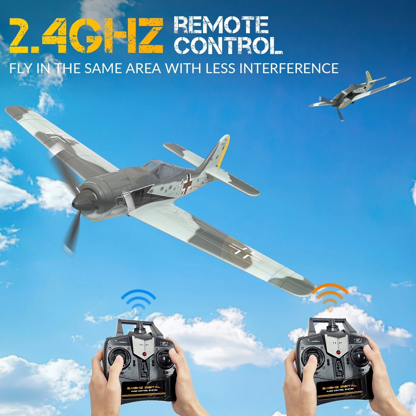 Avion RC débutant V761-17 Volantex Focke Wulf FW190 4ch 400mm avec gyro EPP RTF