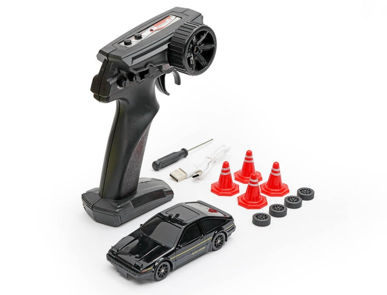 Voiture de drift E-ZEE RC 1/43 avec gyro noire - Breizh Modélisme.