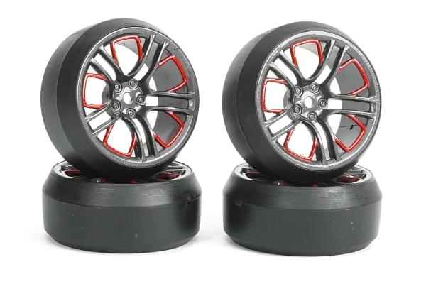 4 roues de drift 1/10 Fastrax D3 graphite