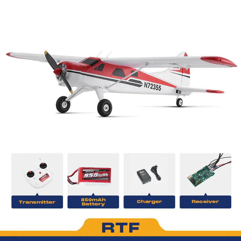 Avion débutants 1/18 800mm Beaver RTF kit - rouge