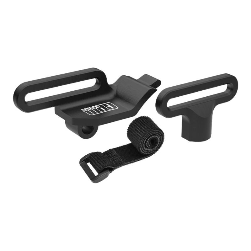 Support de batterie en aluminium noir GPM TRX MiniMaxx - GPMTXMM0126BK - Breizh Modélisme.