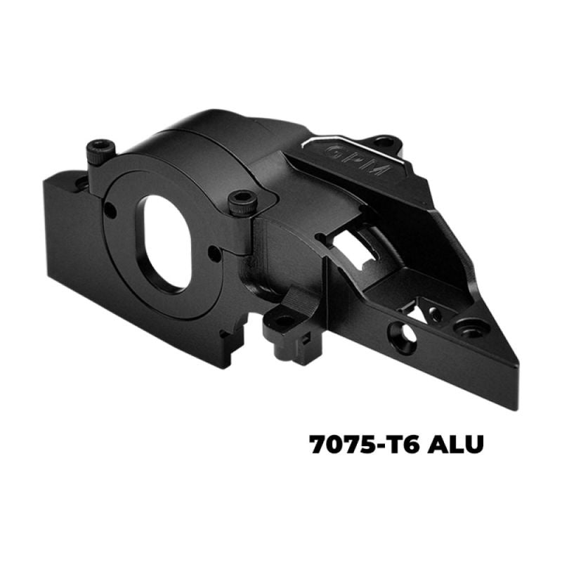 Support moteur en aluminium à changement rapide noir GPM TRX MiniMaxx - GPMTXMM018ABK - Breizh Modélisme.