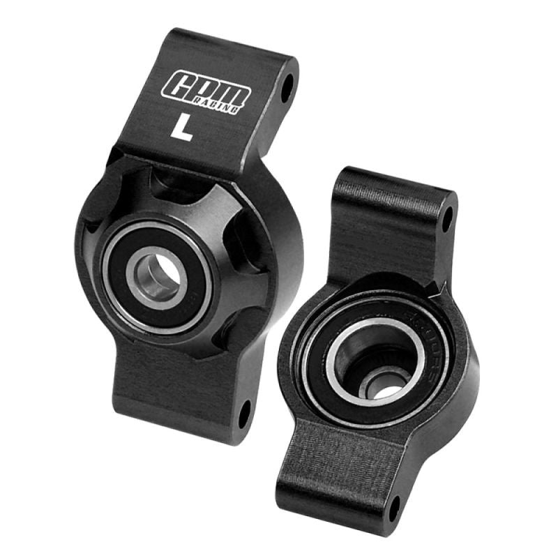 Fusées de roue arrière en aluminium noir GPM TRX MiniMaxx - GPMTXMM022BK - Breizh Modélisme.