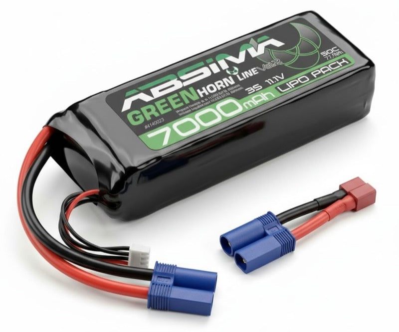 Batterie LiPo 3S 11,1V bashing 50C 7000mAh EC5 et Dean T