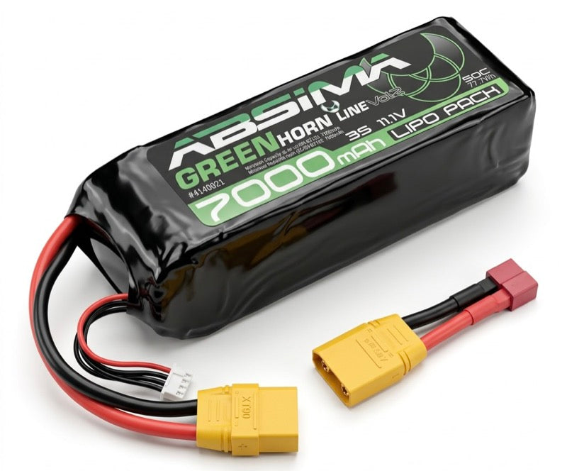 Batterie LiPo 3S 11,1V  bashing 50C 7000mAh XT90 et Dean T