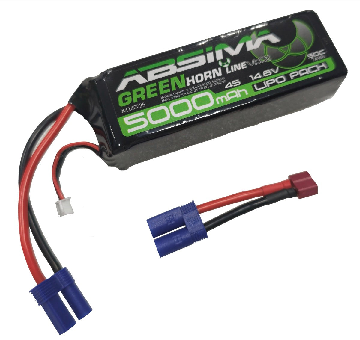 Batterie Lipo Greenhorn Vol.2 4S 14,8V 5000mAh 50C SC (EC5/DEAN) - 4140025