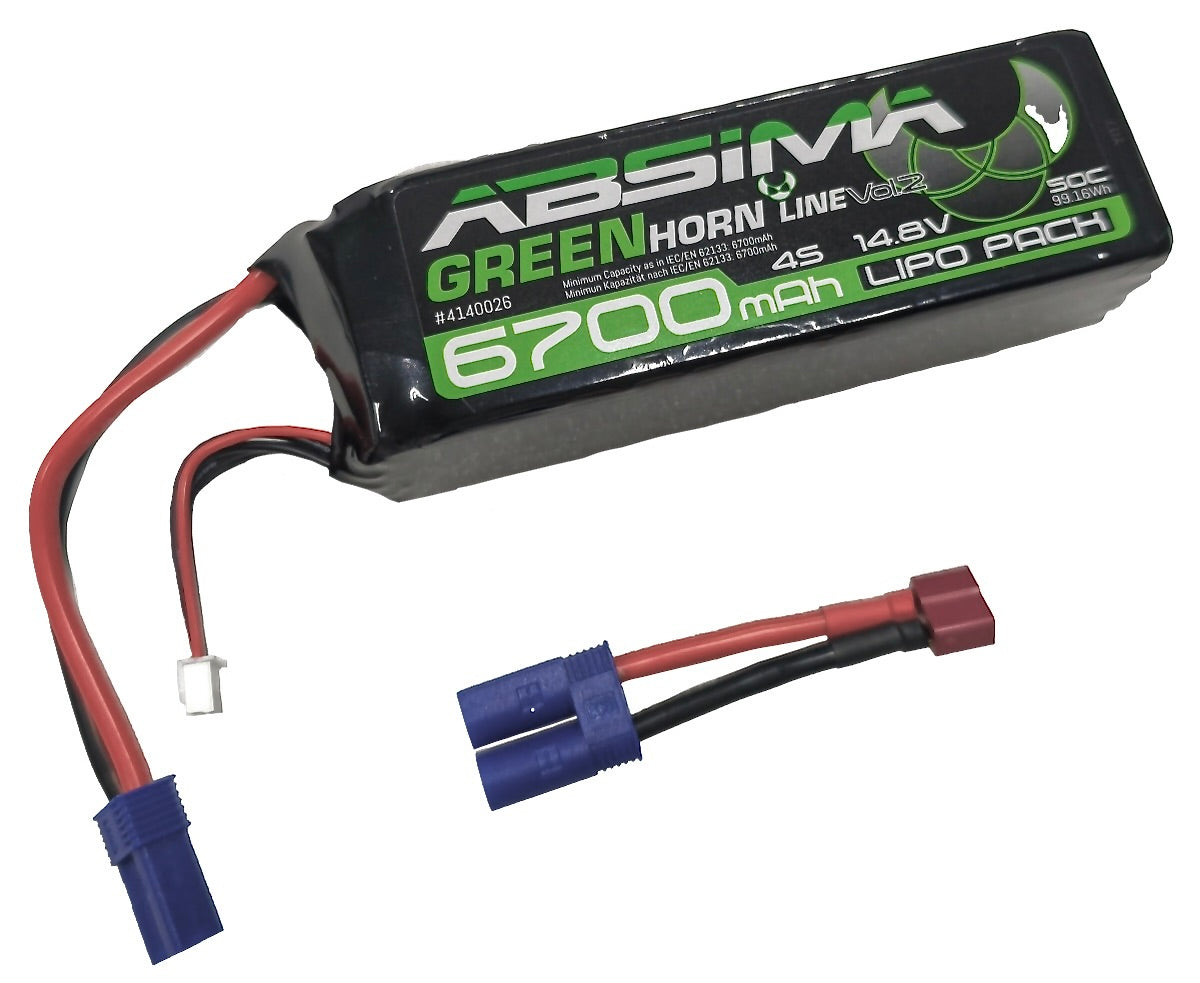Batterie Lipo Greenhorn Vol.2 4S 14,8V 6700mAh 50C SC (EC5/DEAN) - 4140026