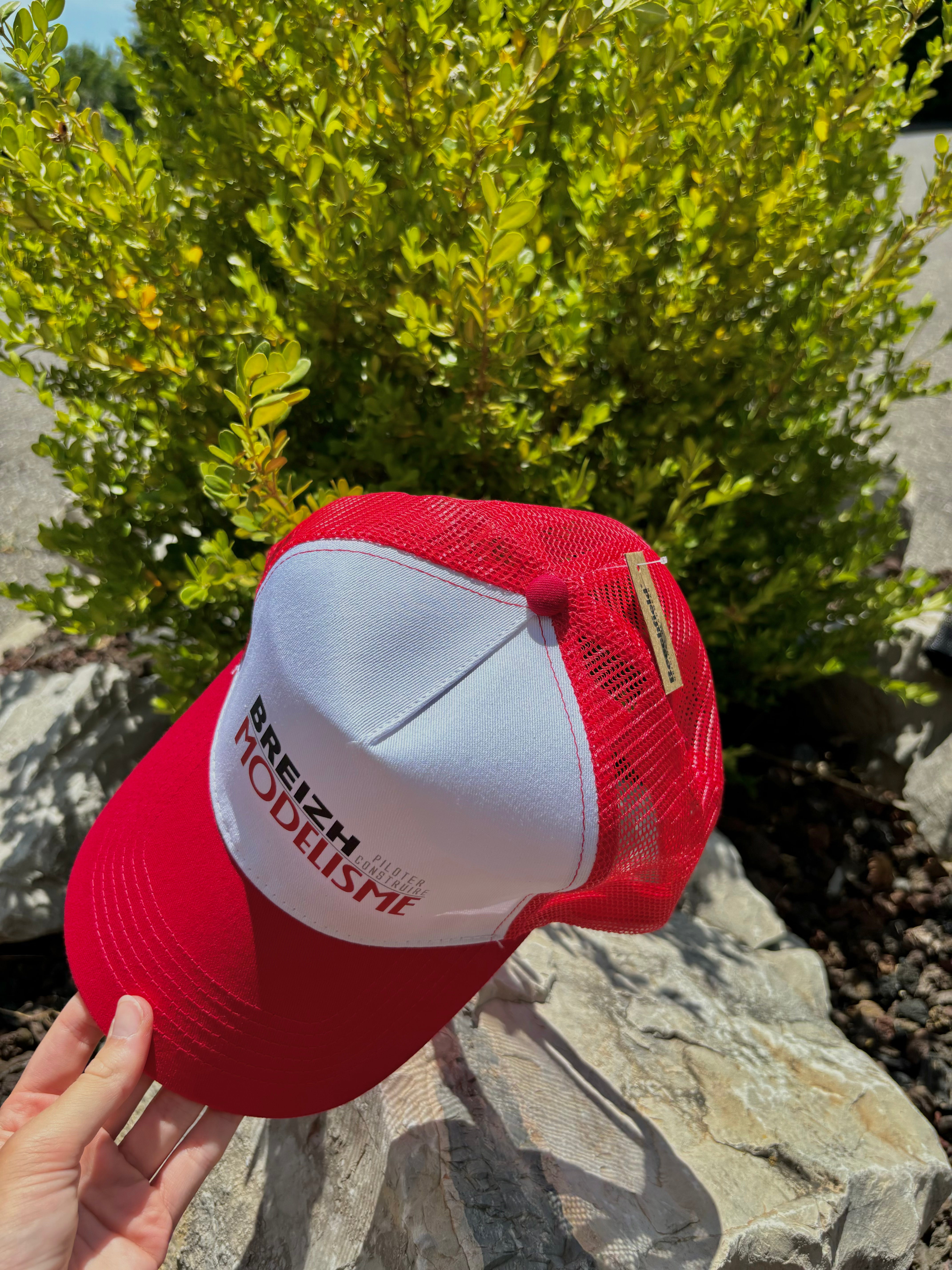 Casquette Breizh Modelisme trucker rouge blanc - Breizh Modélisme.