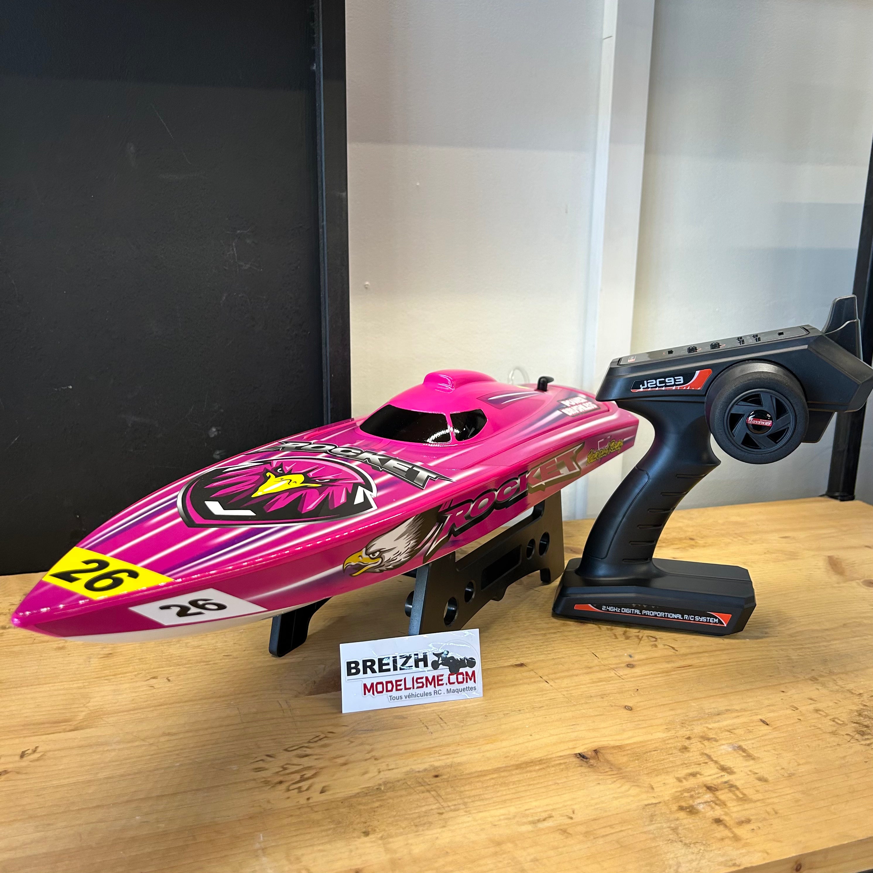 Bateau RC Brushless Joysway ROCKET Deep Vee V2 - 8651 ARTR (sans accu et chargeur)