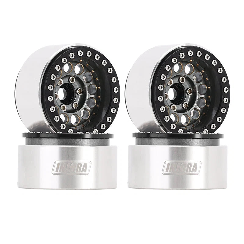 4 jantes INJORA 1,9" en laiton avec déport de -10 mm pour crawlers RC 1/10 (W1957) gris - Breizh Modélisme.