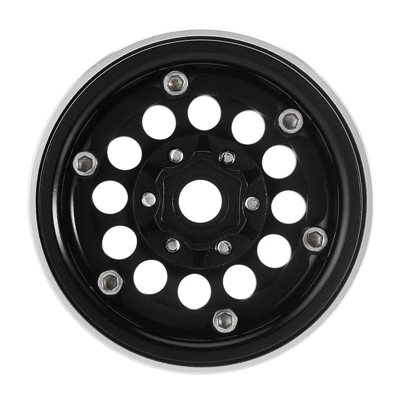 4 jantes INJORA 1,9" en laiton avec déport de -10 mm pour crawlers RC 1/10 (W1957) gris - Breizh Modélisme.