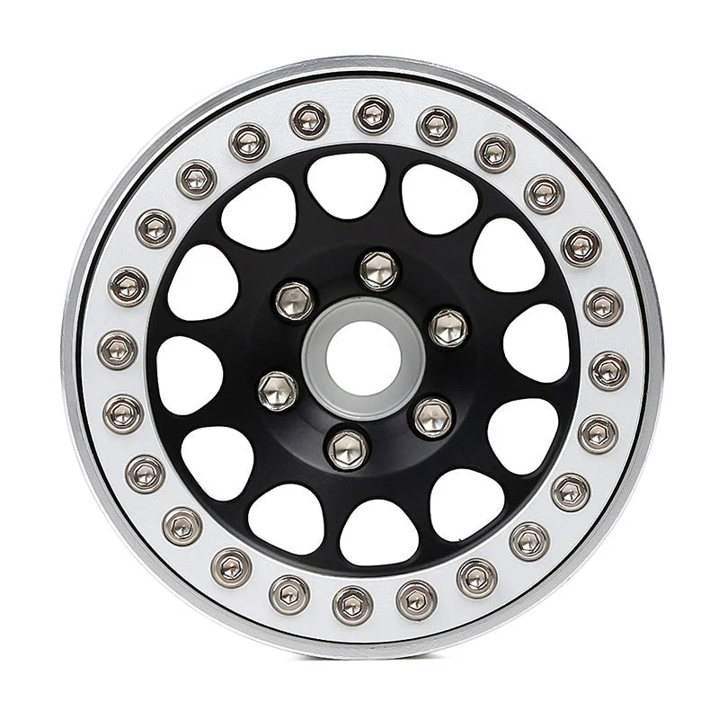 4 jantes Injora 1,9" noir en alliage d'aluminium Beadlock pour crawler RC 1/10