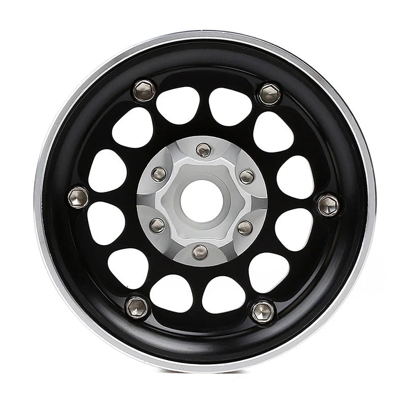 4 jantes Injora 1,9" noir en alliage d'aluminium Beadlock pour crawler RC 1/10