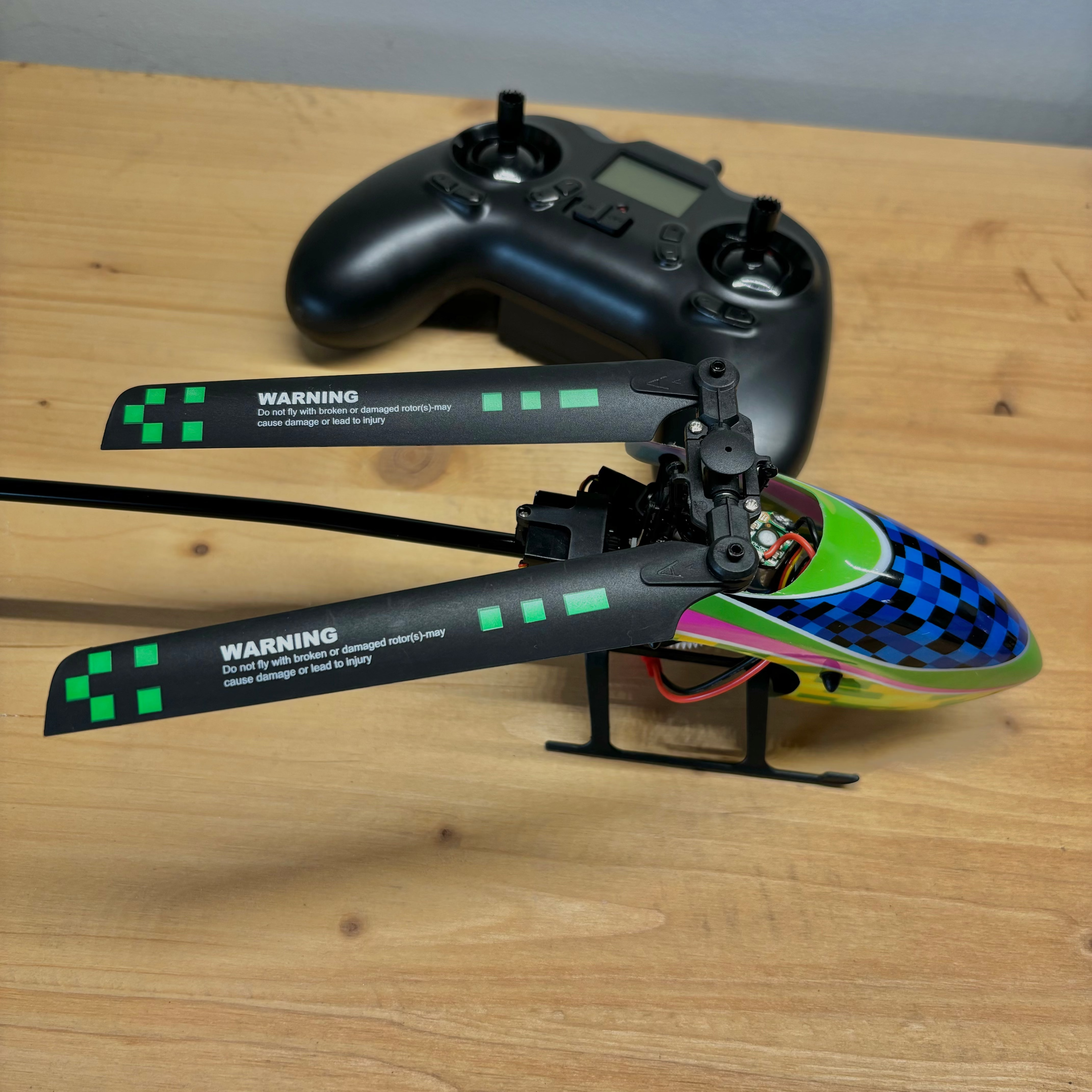 Hélicoptère RC Mono rotor Kootai F03 4 voies Flybarless jaune vert