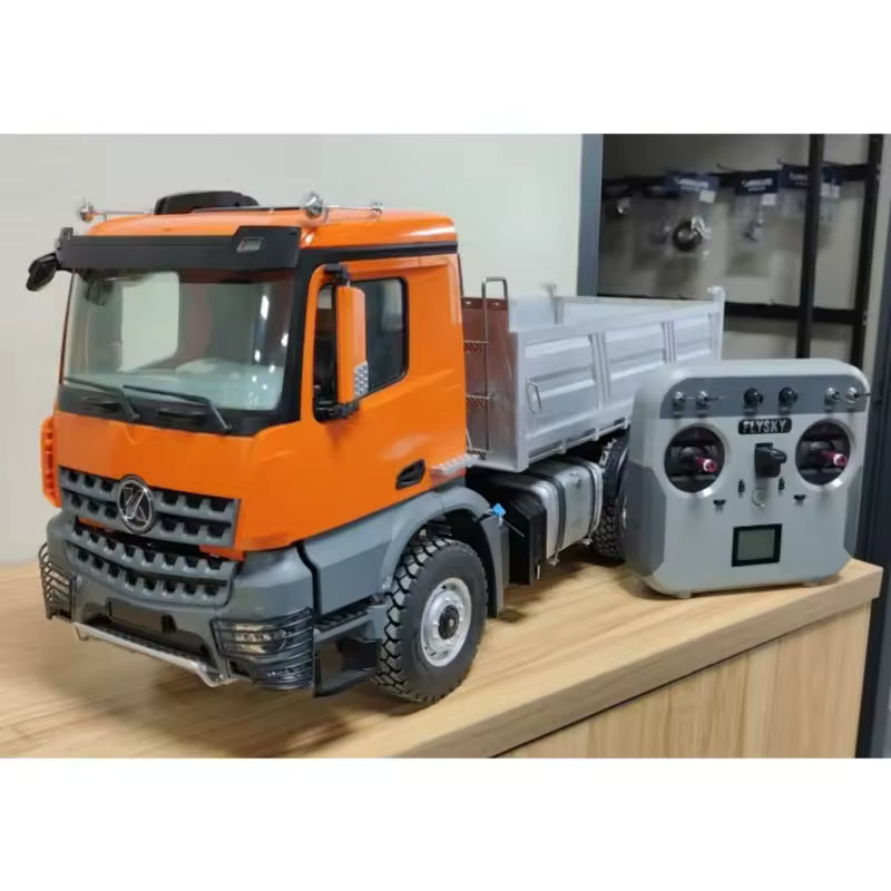 Camion à benne en métal 6x6 Mercedes-Benz Arocs 1:14 orange K702 Kabolite