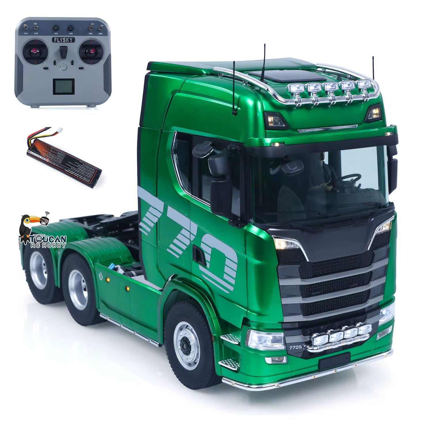 Camion 1/14 Huina Scania 770S Kabolite 6x6 vert
