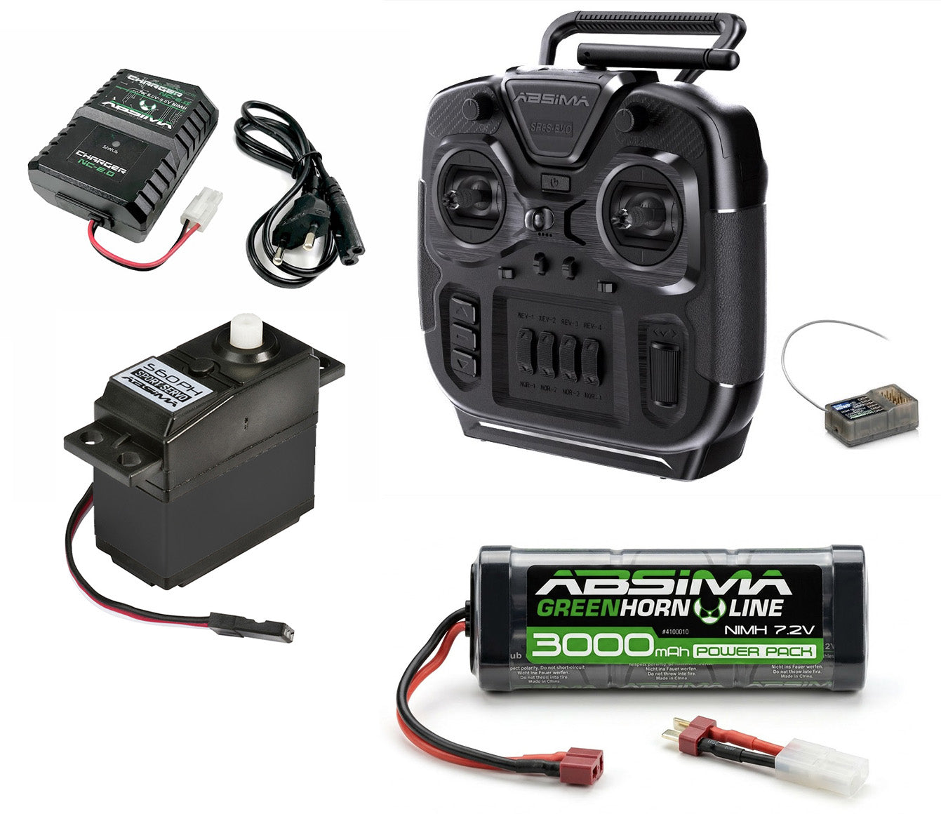 Pack de démarrage pour Kit Tamiya avec radio à manches - PACKTAM04