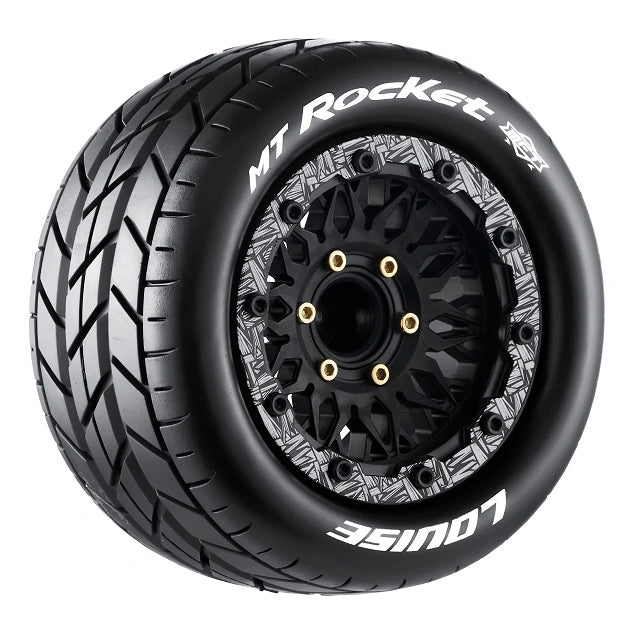 2 Pneus et jantes Louise MT-ROCKET Traxxas Maxx Soft Black (MFT) LT3307SX