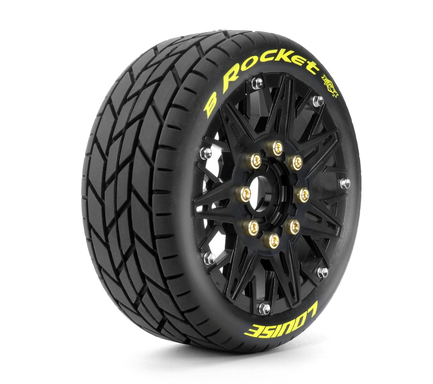 2 Pneus et jantes B-ROCKET 1/8 Buggy Soft MFT (Hexagonal amovible 17 mm) - LT3362SB