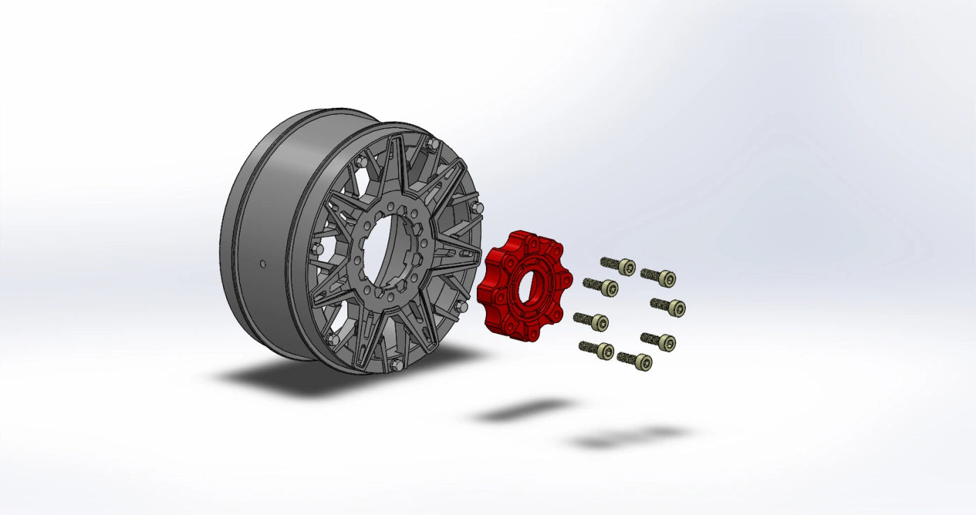2 Pneus et jantes B-UPHILL 1/8 Buggy Soft MFT (Hexagonal amovible 17 mm) - LT3364SB