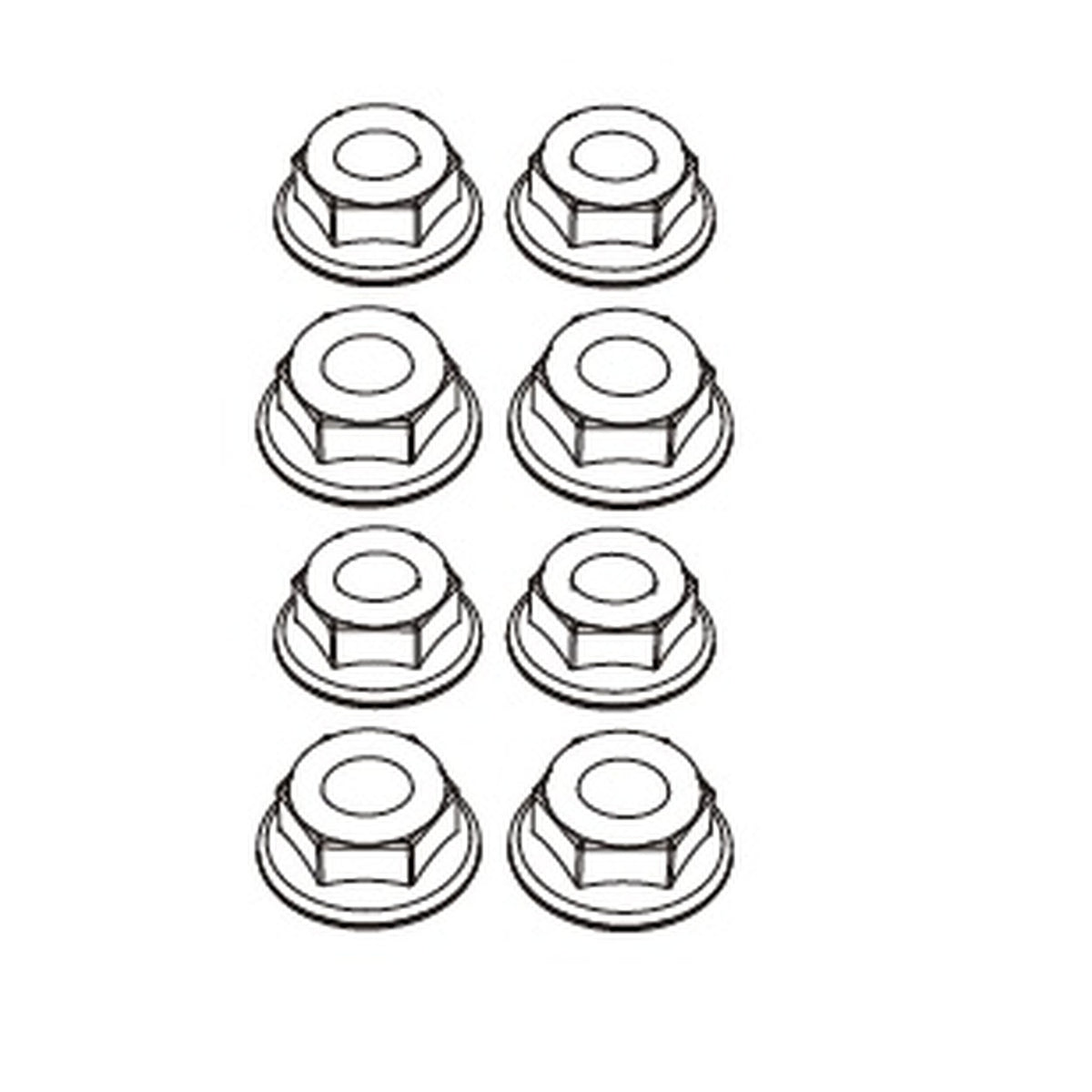 Écrou de roue MJX 4 mm (x8) - M40 - Breizh Modélisme.
