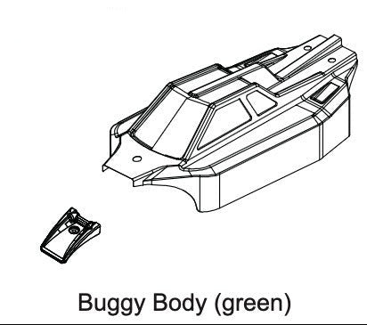 Carrosserie Absima buggy Neon Furry 1/12 jaune/vert + autocollants - 1210022