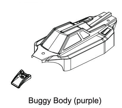 Carrosserie Absima buggy Neon Furry 1/12 jaune/violet + autocollants - 1210023