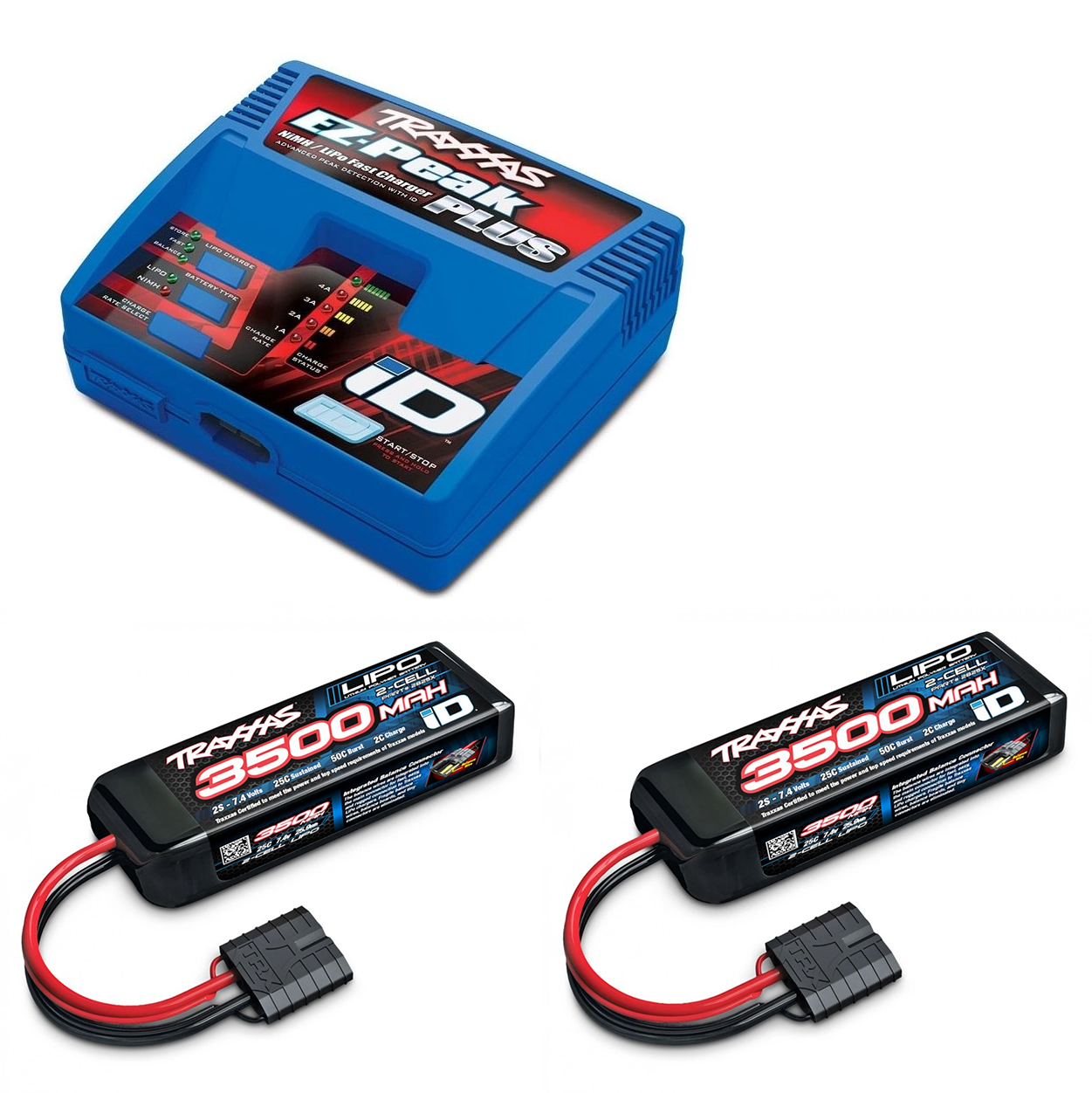 Combo 2S Mini Maxx et XRT (2 Batteries Lipo 2S 7,4V 2825X + un chargeur rapide 2970GX)