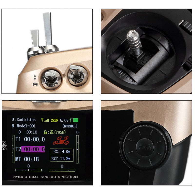 Radio Radiolink AT9S Pro 10/12 voies (Mode 1) avec récepteur R9DS