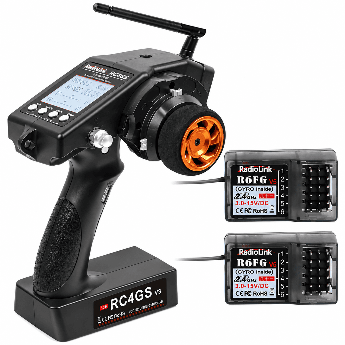 Radio 5 voies Radiolink RC4GS V3 + 2 récepteurs R6FG