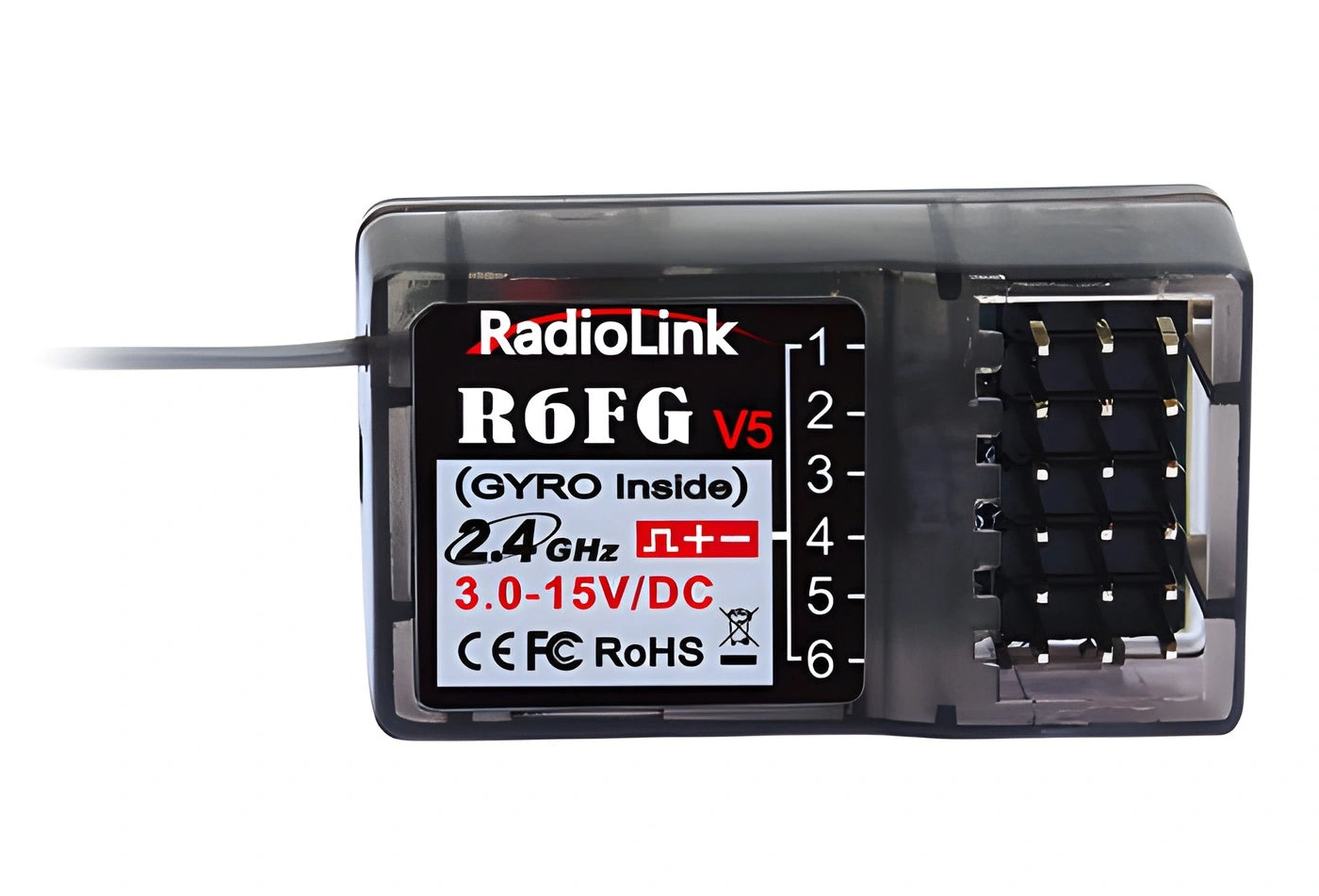 Récepteur R6FG 6 canaux avec gyroscope - RLR6FG - Breizh Modélisme.