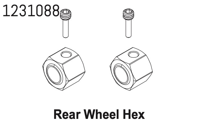 Hexagone de roues arrière CR4.4 (2) - 1231088 - Breizh Modélisme.